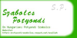 szabolcs potyondi business card